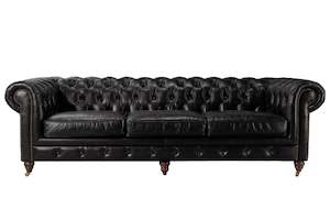 Windsor 3.5 Seater Aged Leather Chesterfield Sofa