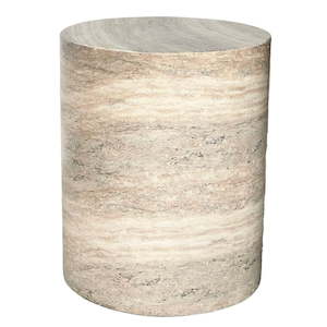 Side Tables: Travertine Stool/Side Table