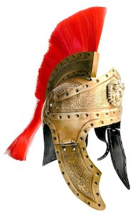 Medieval Armor Roman Helmet with Red Hair Plume
