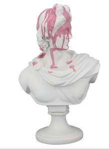 White Apollo Bust W/ Pink Splash