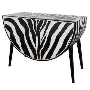 Glam Collection: Zebra Hand Painted Two Door Sideboard
