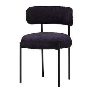 Boucle Collection: Oscar Boucle Dining Chair - Black