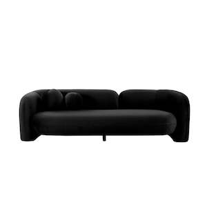 Boucle Collection: Seattle 3 Seat Sofa - Black Velvet