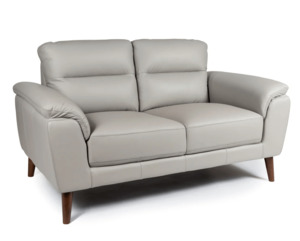 Nebraska 2 Seater Leather Sofa - Pewter