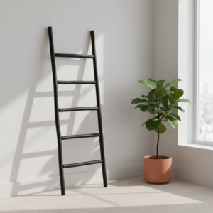 Large Rustic Ladder – Black