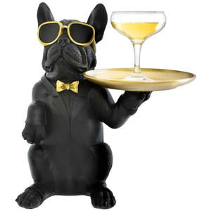 Cool French Bulldog with Glasses Holding Tray