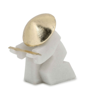 Designer Samurai Figurine – White with Gold - 16cm