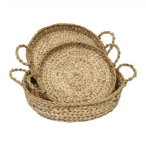 Home Decor: Seagrass/Hyacinth Trays s/3 - Natural