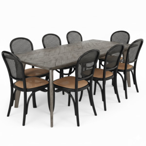 Nordic Herringbone Dining Suite - 8 Seater