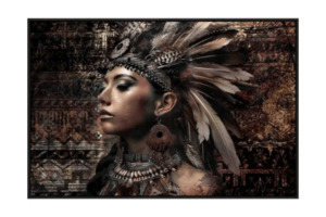 Tribal Woman Framed Canvas Wall Art