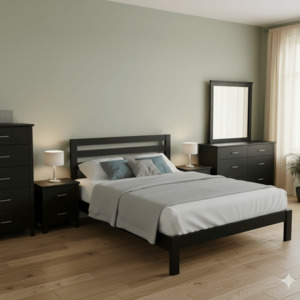 Loft Bedroom Suite - 6 Piece (Black)