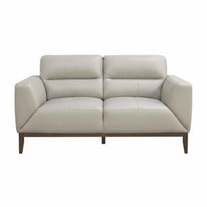 Sofas: Georgia Leather 2 Seater Sofa - Silver