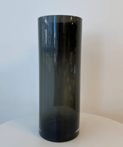Vases: Fleur Cylindrical Glass Vase - Large Obsidian