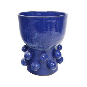 Terracotta Ball Planter 26cm - Blue
