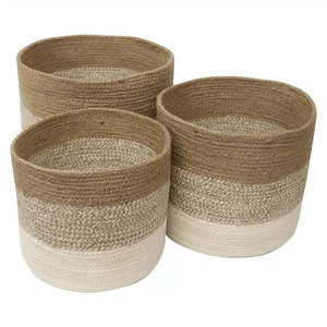 Jute Natural/White set/3 Basket