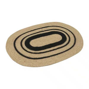 Collectables: Jute Oval Placemat - Black + Natural