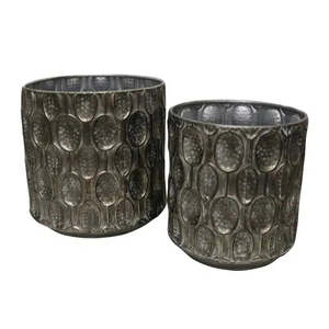 Pots Planters: Metal Pots Set/2