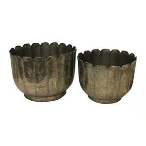 Gold Metal Planters Set/2