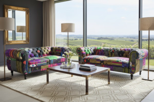 Yorkshire Chesterfield Patchwork 3+2 Lounge Suite