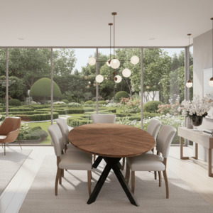 Foundry Parquet Oval Dining Suite - 6 Seater