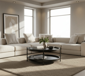 Harper Two Tier Round Coffee Table - Black