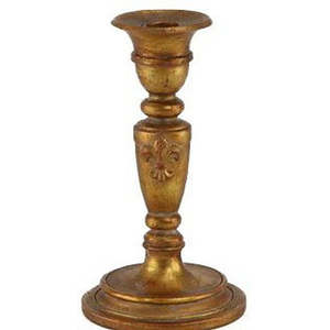 Candle Holders: Antiqued Gold Candle Holder - Small