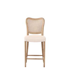 Chairs Bar Stools: Giverny Bar Stool | Cream Linen & Oak