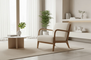 Luca Occasional Chair | Cream & Washed Oak