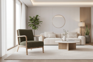 Chairs Bar Stools: Luca Occasional Chair | Juniper Green & Washed Oak