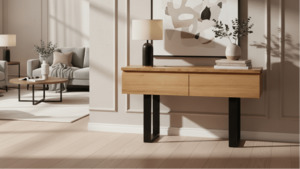 Hall Console Tables: Catalina Console Table – Messmate Timber with Resin Inlay