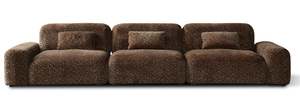 Arcadia Leopard Print Sectional 3 Seat Sofa