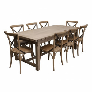 Brasilia Dining Suite – 8 Seater |Reclaimed Elm & Solid Oak|