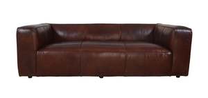 Hampshire 3 Seater Leather Sofa: Vintage Cigar