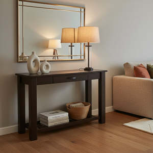 Charlton Hall Table with Rack and Drawer - NZ Made