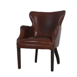 Armchair: Baltimore Occasional Leather Chair: Vintage Cigar