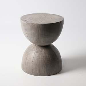 Ottomans Pouf: MGO Hourglass Stool - Grey