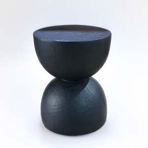Ottomans Pouf: MGO Hourglass Stool - Black