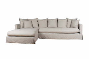 Luxe Slipcover Sofa with Left-Hand Chaise - Toffee