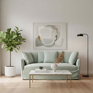 Living: Roxy 2 Seat Slipcover Sofa - Olive