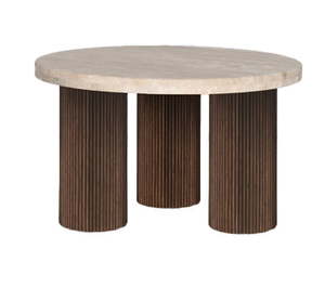 Hearthstone Travertine Coffee Table - Walnut