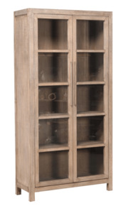 Wall Units Display Cabinets: Lotus & Jade Tall 2 Door Display Cabinet - Reclaimed Pine