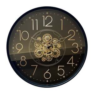 Worthington Round Gear Wall Clock - Black