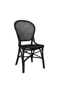 Dining Chairs: SIKA Originals Rossini Rattan Side Chair - Black