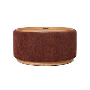Ottomans Pouf: Miami Tray Ottoman XL - Burnt Ochre