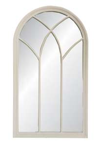 Vintage Cream Church Window Mirror