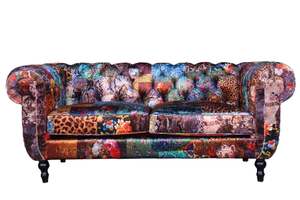 Yorkshire Leopard Patchwork 2 Seater Sofa