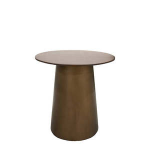 Malibu Round Side Table | Warm Iron Brown & Brass