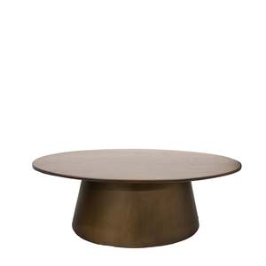 Malibu Oval Coffee Table | Warm Iron Brown & Brass