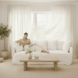 Malibu Slipcover 3 Seater Sofa - Oatmeal