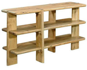 Wall Units Display Cabinets: Harvey Wooden Bookshelf – Natural Mango Wood